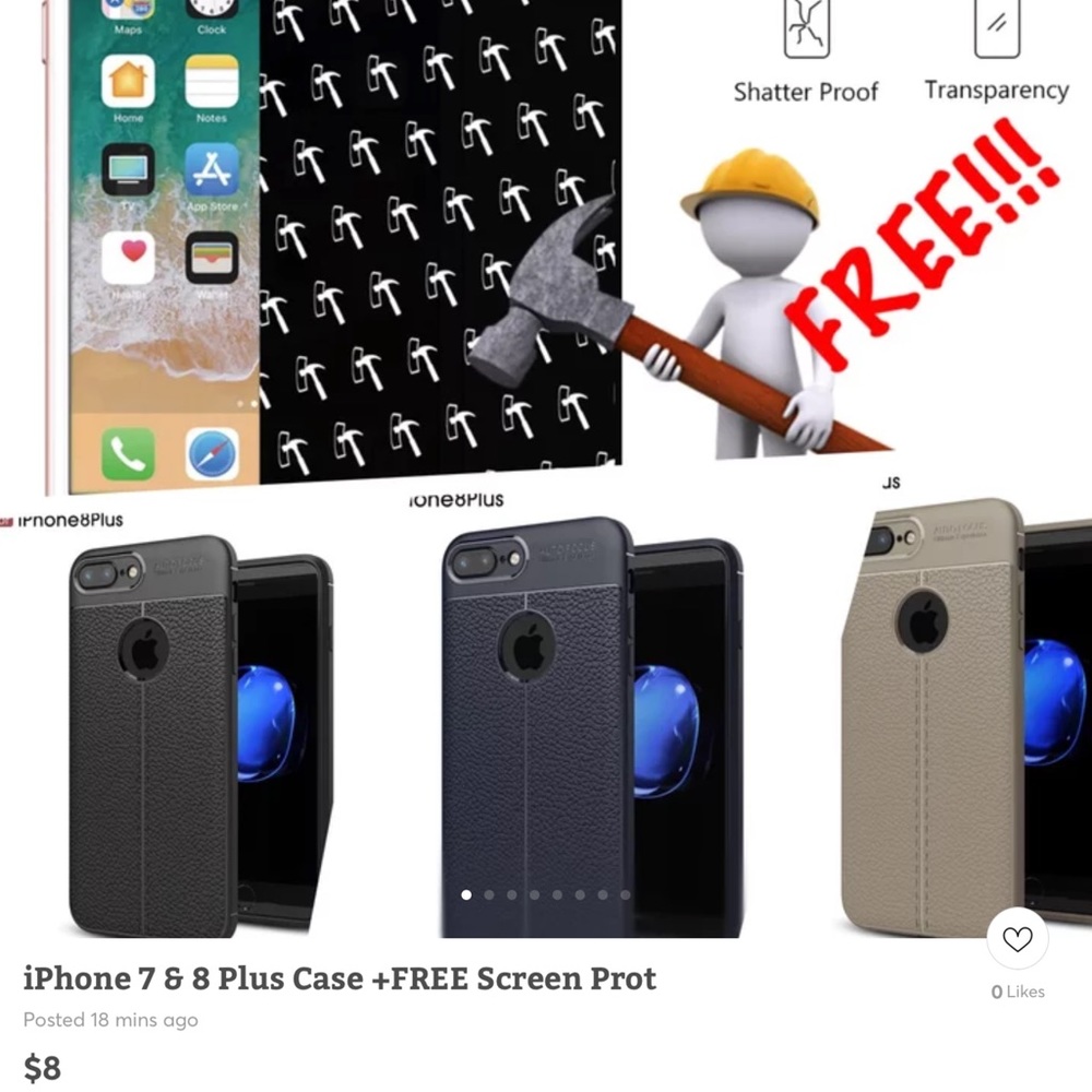 iPhone 7 & 8 Plus Case + Free Screen Protector
